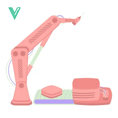 Robotic Arm with Precision Tool in a Clean Factory Setting