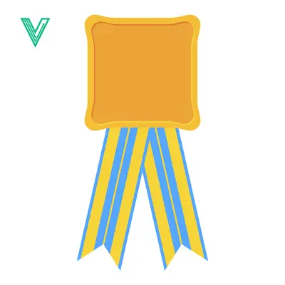 Golden Award Ribbon with Blank Space for Text