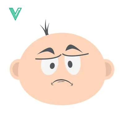 Sad Baby Face Cartoon Illustration