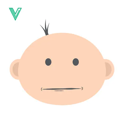 Aset premium populer: Minimalist Baby Face Icon with Single Hair Strand