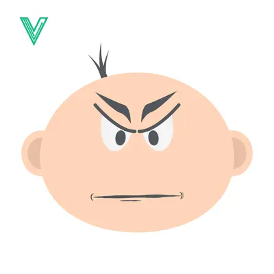 Angry Baby Face Cartoon Illustration