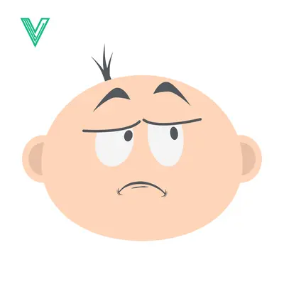 Cartoon Baby Face with Bored Expression