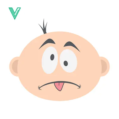 Aset premium populer: Funny Cartoon Baby Face with Tongue Sticking Out