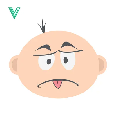 Premium design asset: Funny Baby Face with Tongue Sticking Out