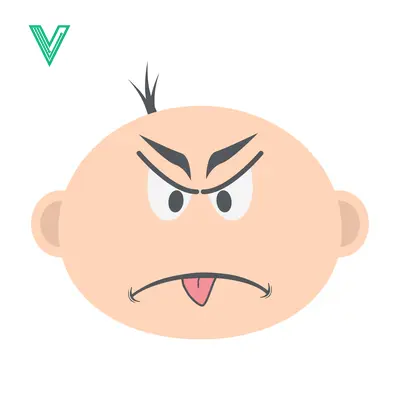 Angry Baby Face with Tongue Sticking Out