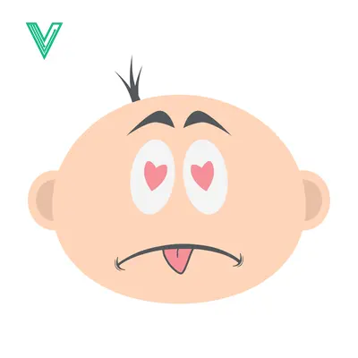 Baby Face with Hearts in Eyes and Tongue Sticking Out