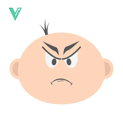 Angry Baby Face Cartoon Illustration