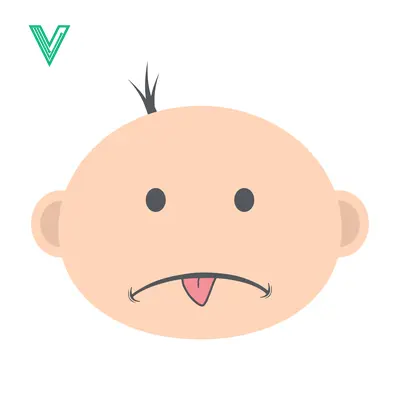 Sad Baby Face Icon with Tongue Out