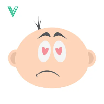 Sad Baby Face with Hearts in Eyes Emoji