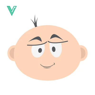 Cartoon Baby Face with a Mischievous Expression