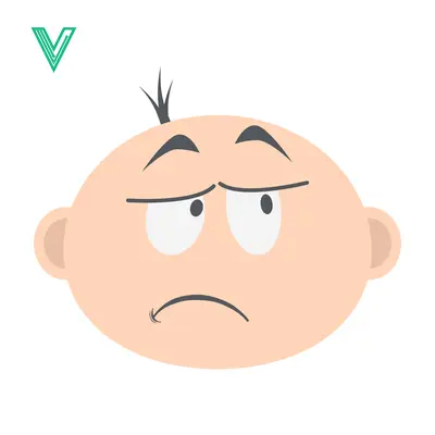 Aset desain premium: Cartoon Baby Face Expressing Boredom and Disinterest