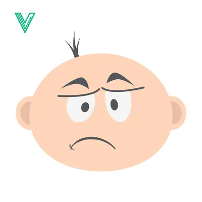 Sad Baby Face Cartoon Illustration