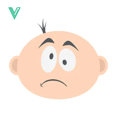 Cartoon Baby Face with Worried Expression
