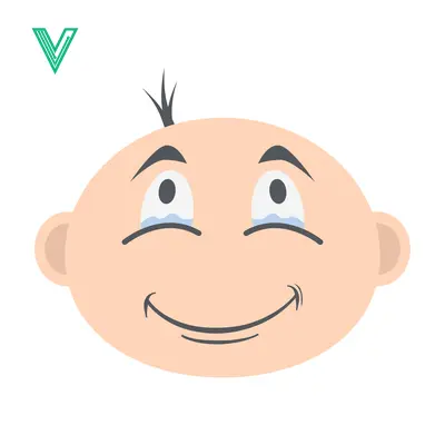 Happy Baby Face with Tears of Joy Cartoon