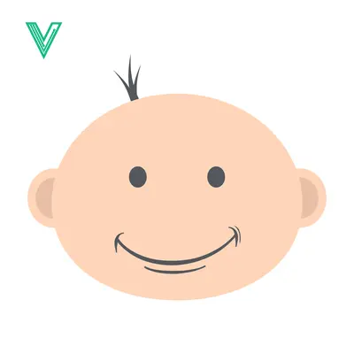 Cute Baby Face Cartoon Illustration