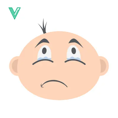 Sad Baby Face with Tears Crying Emotion