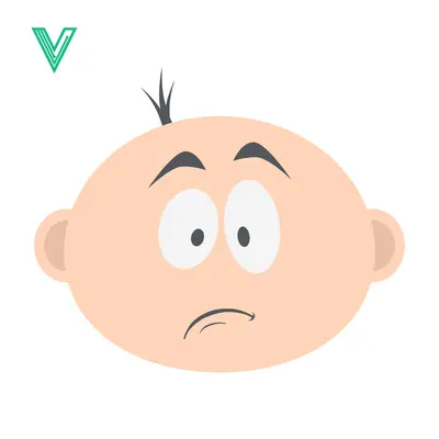 Cartoon Baby Face with Worried Expression