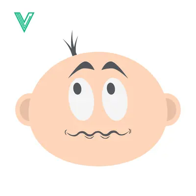 Worried Baby Face Cartoon Illustration