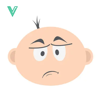 Sad Baby Face Cartoon Illustration