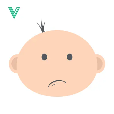 Sad Baby Face Icon Vector Illustration