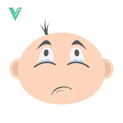 Sad Baby Face with Tears Crying Emotion Illustration