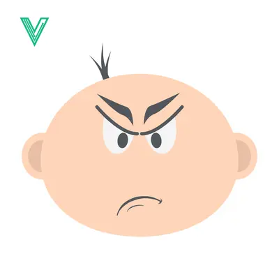 Cartoon Angry Baby Face Icon Vector Illustration
