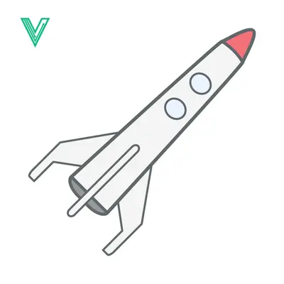 Simple Cartoon Rocket Ship Illustration