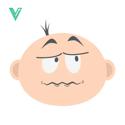 Cartoon Baby Face with Skeptical Expression