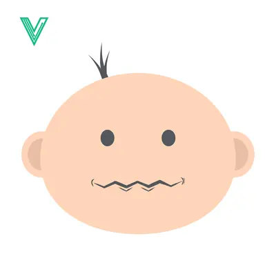 Funny Baby Face with Worried Expression and Single Hair