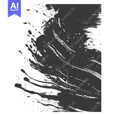 Aset premium populer: Abstract Black and White Ink Splashes and Streaks