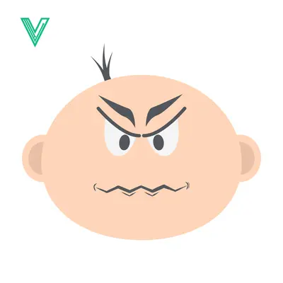 Angry Baby Face Cartoon Illustration