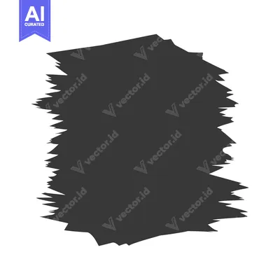 Abstract Black and White Irregular Shape with Jagged Edges