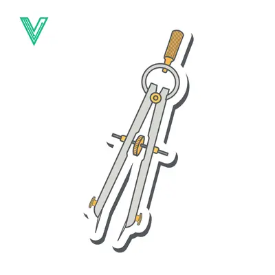 Illustration of a Drawing Compass with a Pencil Tip