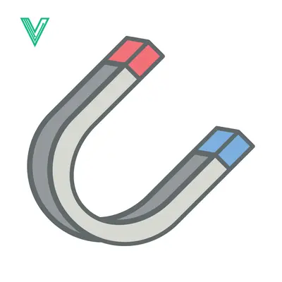 A simple illustration of a horseshoe magnet with red and blue poles
