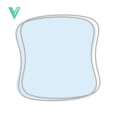 Abstract Light Blue Blob Shape with Outline