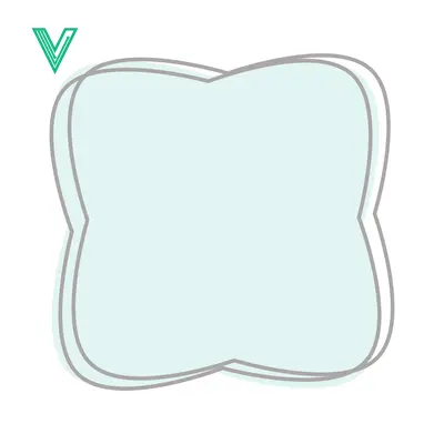 Abstract Light Blue Speech Bubble Shape with Outline