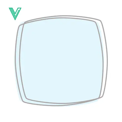 Abstract Light Blue Rounded Square Shape with Outline