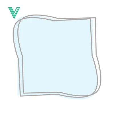 Aset desain premium: Abstract Light Blue Shape with Outline