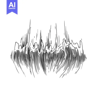 Popular premium asset: Abstract Black and White Line Art of Waves