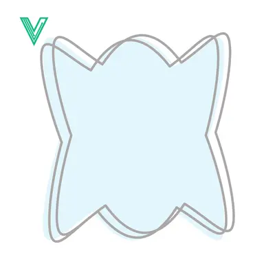 Aset desain premium: Abstract Light Blue Shape with Gray Outline