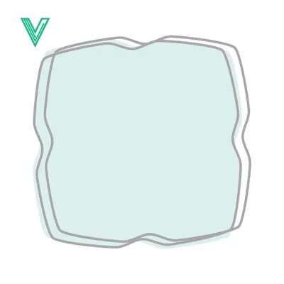 Aset desain premium: Abstract light blue blob with grey outline and shadow