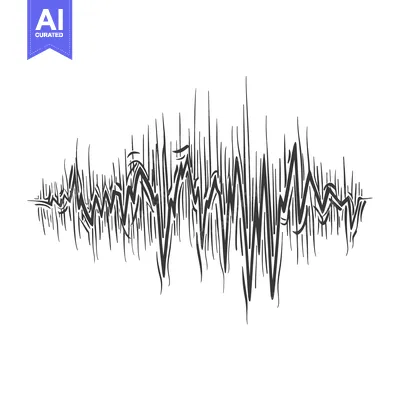 Aset premium populer: Abstract black and white line art representing a wave or sound wave