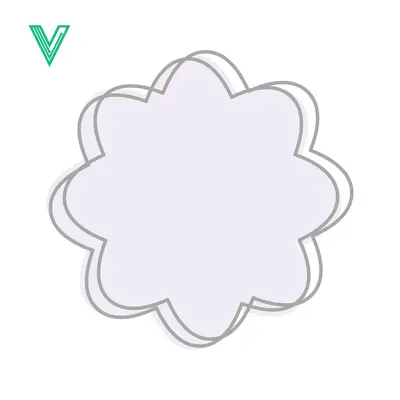 Abstract floral shape with soft pastel colors and shadow