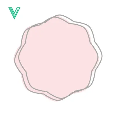 Soft Pink Abstract Shape with Subtle Grey Outline