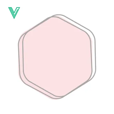Soft Pink Hexagon Shape with Subtle Outline