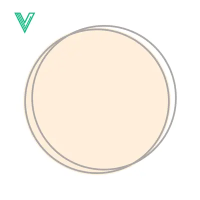 Abstract Soft Peach Circle with Subtle Grey Outline