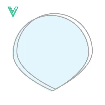 Popular premium asset: Abstract Light Blue Shape with Gray Outline