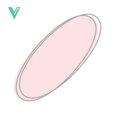 Aset desain premium: Abstract Pale Pink Oval Shape with Subtle Grey Outline