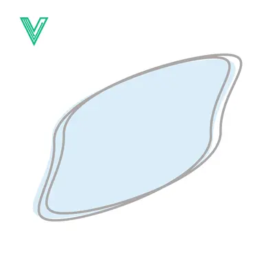 Abstract Light Blue Organic Shape with Outline