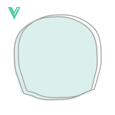 Aset desain premium: Abstract Light Blue Oval Shape with Outline